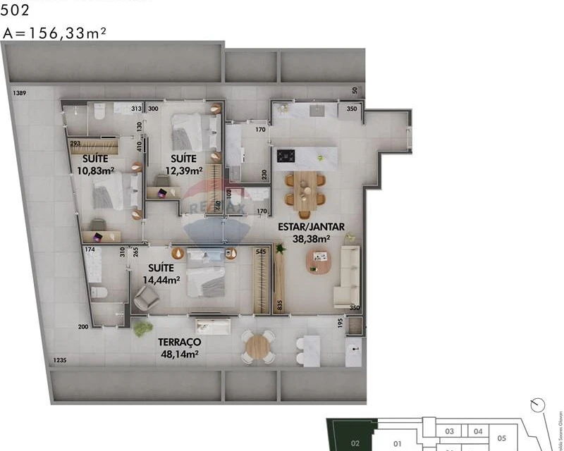 Apartamento de Alto Padrão à Venda em Cacupé | 108 m² | 3 Dormitórios | Florianópolis